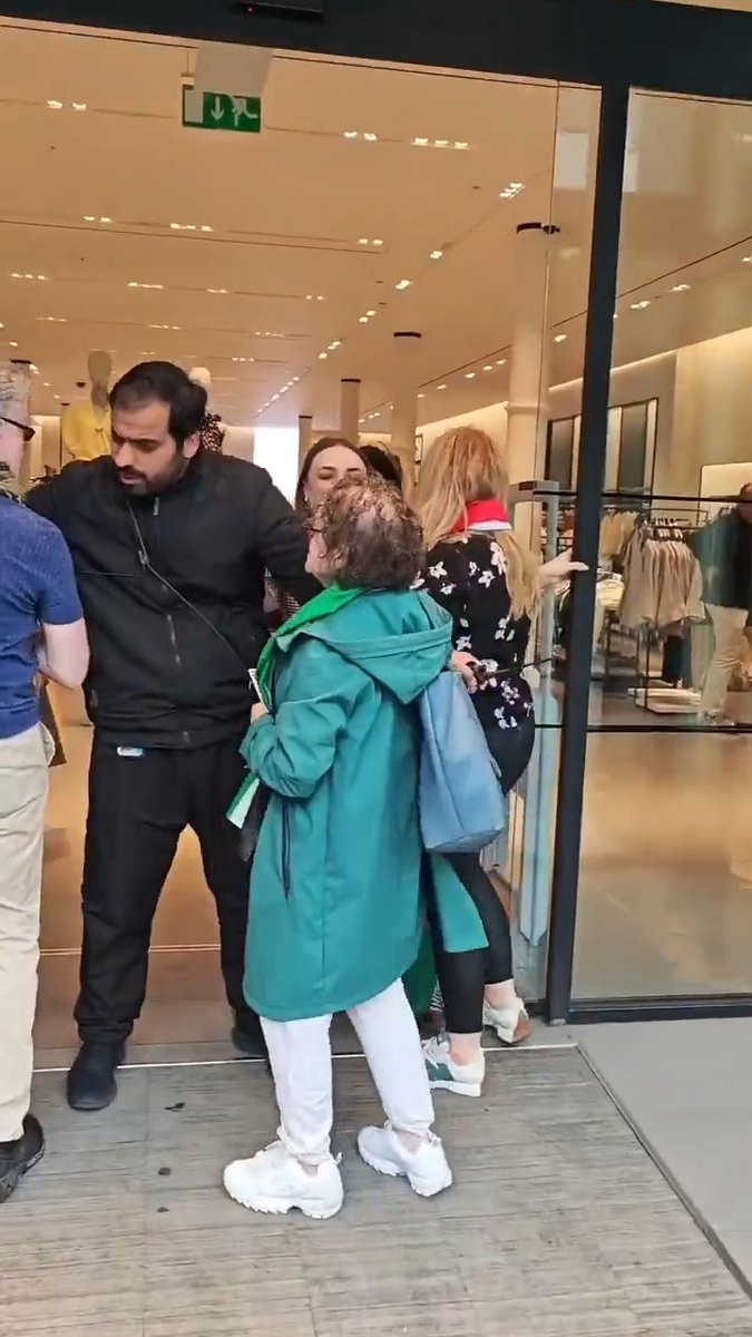 In Belfast 🇬🇧, Free Palestine protesters targeted a Zara store, chanting through megaphones and flooding the entrance. The group bragged about the store subsequently closing for the day. It doesn't surprise me that these people think shutting down a clothing store for a day is helping Palestinians, but they just do it to make themselves feel good. Credit: Heidi Bachram