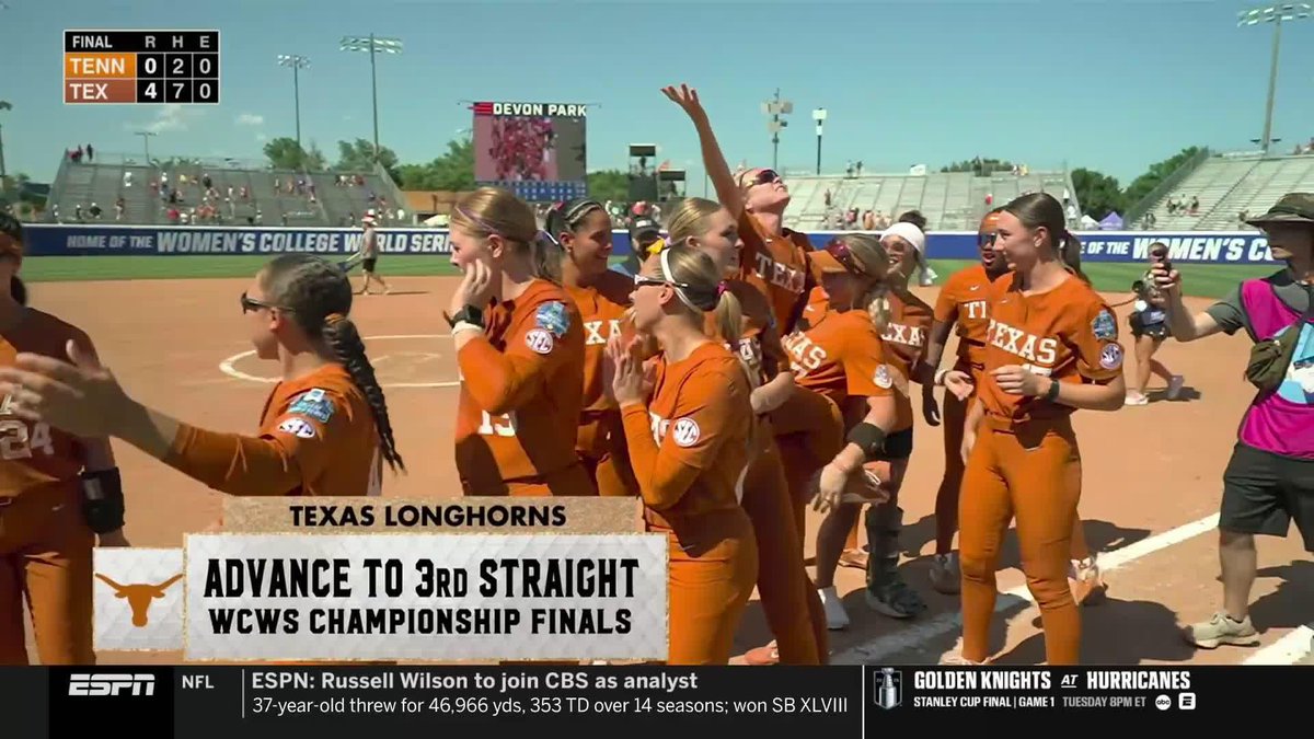 TEXAS ADVANCES TO 3RD STRAIGHT #WCWS FINALS! Texas Softball x NCAA Softball /ESPN