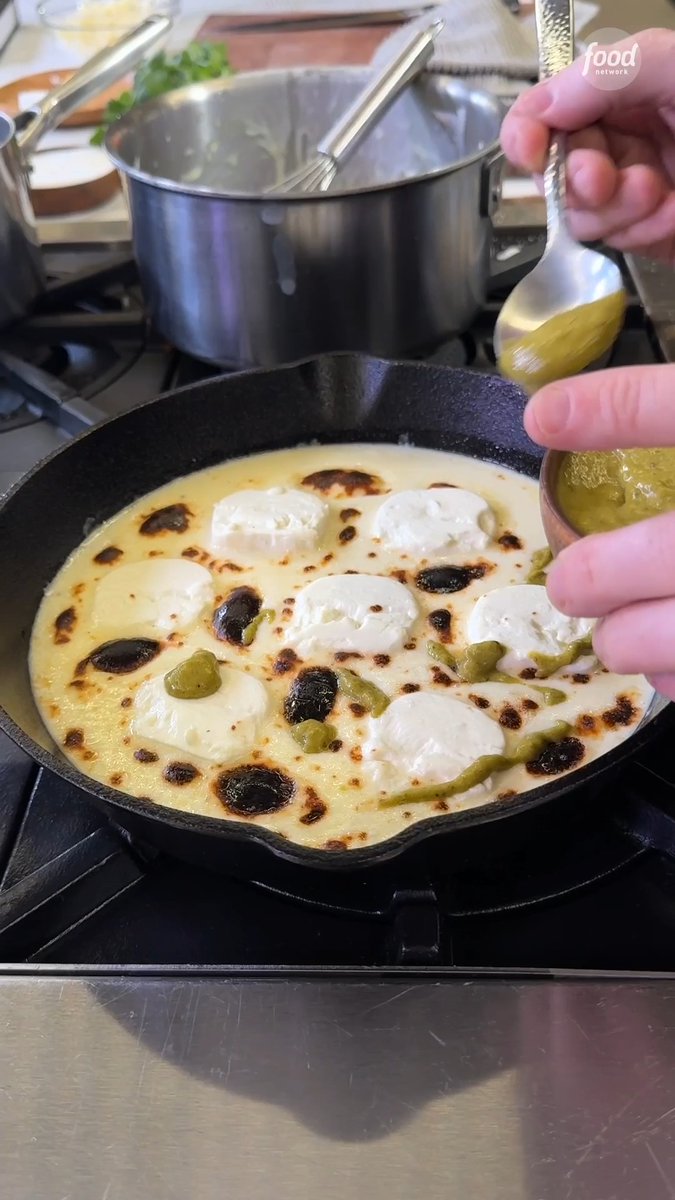 Goat Cheese Queso Fundido was on almost *every* table at Bobby Flay's restaurant, Mesa Grill! Now, you can make it at home 😍 Don't miss a new episode of #BBQBrawl with Bobby, TONIGHT @ 9|8c! Get the recipe at the link in our bio.