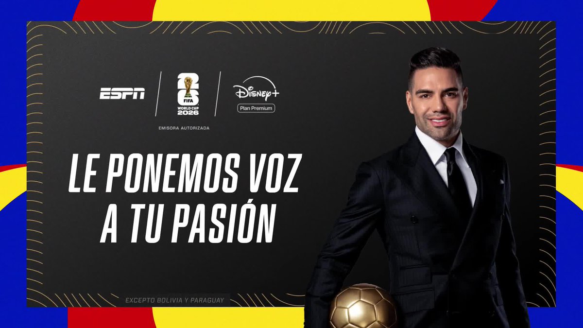 😍 FICHAJE DE LUJO 🇨🇴 Radamel Falcao se suma a ESPN para comentar los partidos de Colombia en el Mundial 2026 🎙️ La Copa Mundial de la FIFA 2026 por el Plan Premium de #DisneyPlus 🤩🔜 #ESPNMundial