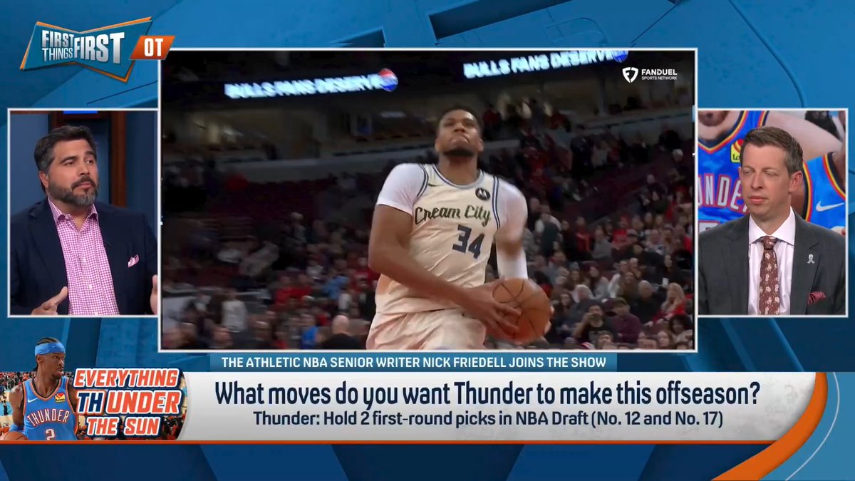 .Nick Friedell has one move he wants to see Sam Presti and the Thunder make this offseason: “There’s one guy and his name is Giannis Antetokounmpo... I think he fits. If he can stay healthy, he is the answer.”