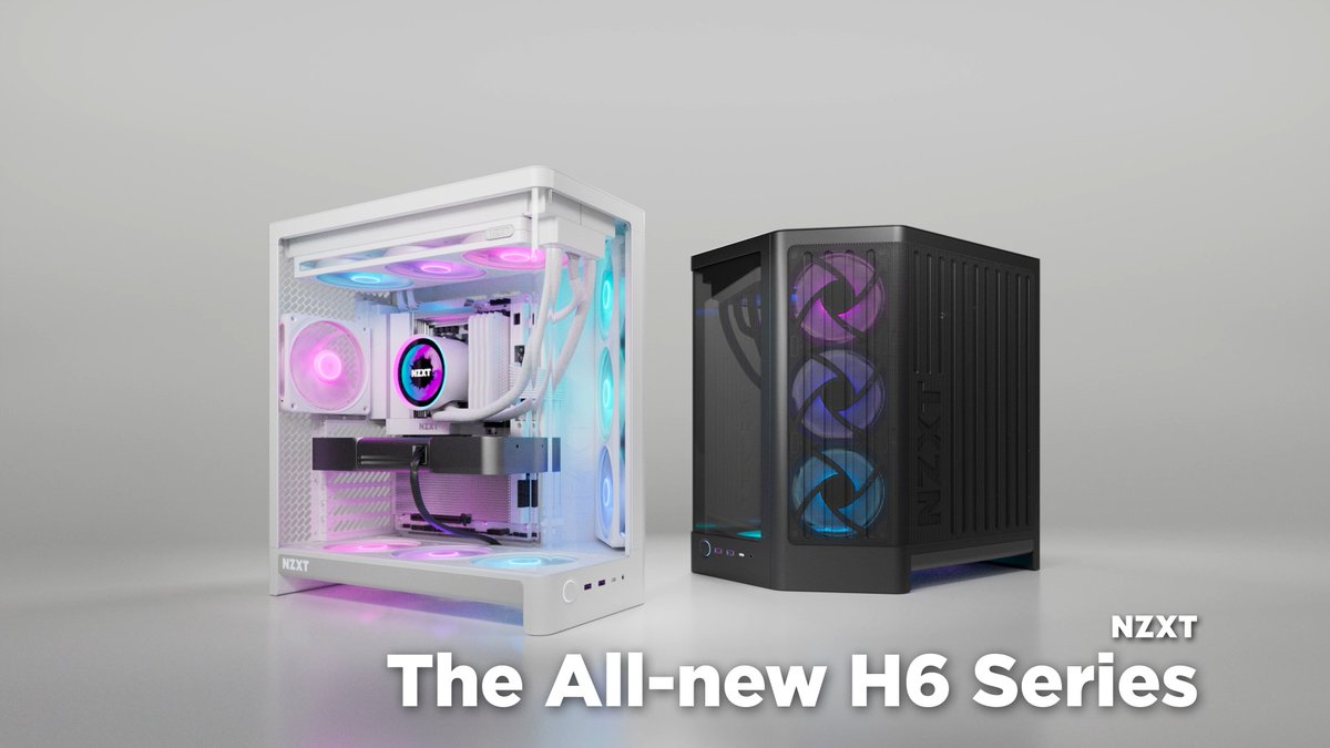 Introducing the new NZXT H6 and H6 RGB+! New design era. Seamless curved glass. Dual-chamber layout.