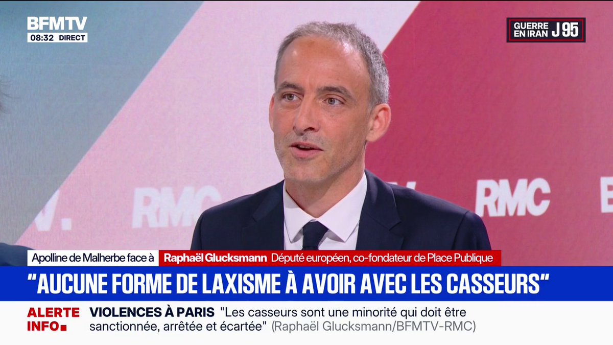 Débordements après le sacre du PSG: "Il faut refaire France", déclare Raphaël Glucksmann