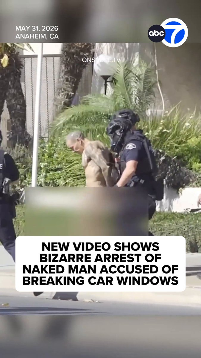 カリフォルニア州アナハイムでスッポンポンのギャングメンバーがSWATによって逮捕された 警察は当初、車の窓ガラスを割った器物損壊容疑で男を捜索。男がアパート敷地内に身を隠したため、SWATが出動。男には麻薬関連で逮捕状が出ていた。なぜ服を着ていなかったのは不明