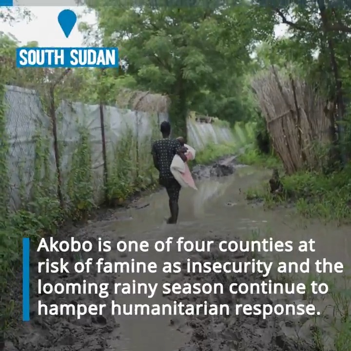 🆘 Akobo is one of four counties in #SouthSudan at risk of famine. WFP has reached more than 60,000 people over the last three weeks with critical food and nutrition assistance. ⚠️ Sustained access and an end to fighting is urgent to reach all those in need.