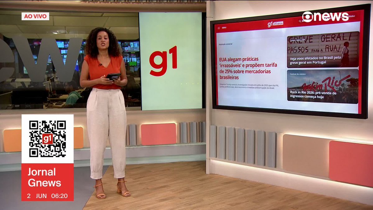 EUA propõe tarifa de 25% aos produtos brasileiros. Autoridades estadunidenses citam atos políticos e práticas irrazoáveis do governo do Brasil, que oneram os Estados Unidos. ➡️Assista à #GloboNews: #jornalglobonews #economia #EUA #Brasil #tarifas