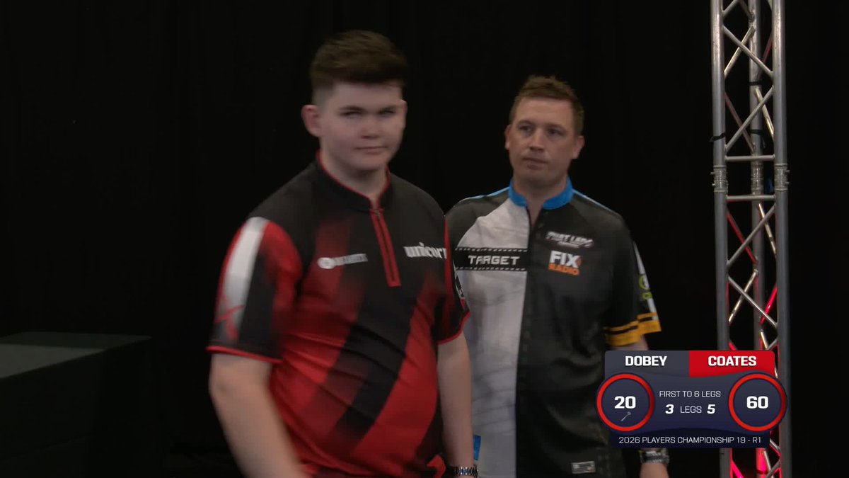 COATES DUMPS OUT DOBEY 😳 What a performance from Henry Coates! The talented 19-year-old averages north of a ton and hits six 180s to eliminate number three seed Chris Dobey with a 6-3 win! 📺 #PC19