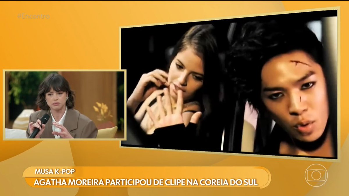 gag que a Agatha Moreira já foi modelo na Coreia do Sul e até participou de um clipe de k-pop 😮 #Encontro #TVGlobo