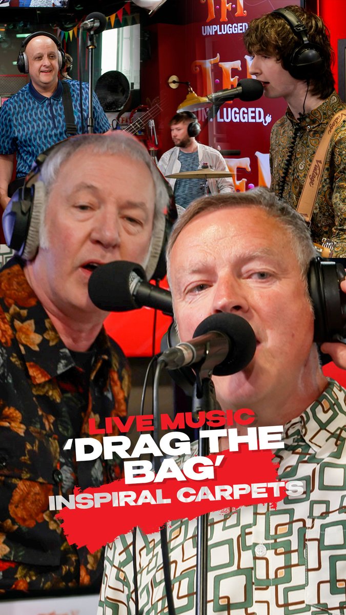 Inspiral Carpets performing live on the Chris Evans Breakfast Show just feels right 🙌 Their new single 'Drag the Bag' is our Track of the Week 🎹🎸🎶 Inspiral Carpets Clint Boon