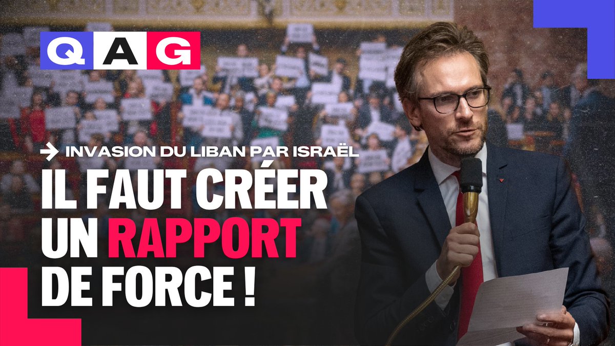🔴🗣️ Alerte ! Lors des QAG, Arnaud Le Gall et l'ensemble du groupe quittent l'Hémicycle tant la réponse du ministre est odieuse. « Israël mène depuis l’automne 2024 une guerre contre le Liban, au mépris du droit international et des engagements de cessez-le-feu. La défaillance est politique. Il faut des actes, pour créer un rapport de force. La France est liée au Liban par des siècles d’histoire. Nous lui devons plus que des bonnes paroles ! » - Arnaud Le Gall #QAG #DirectAN