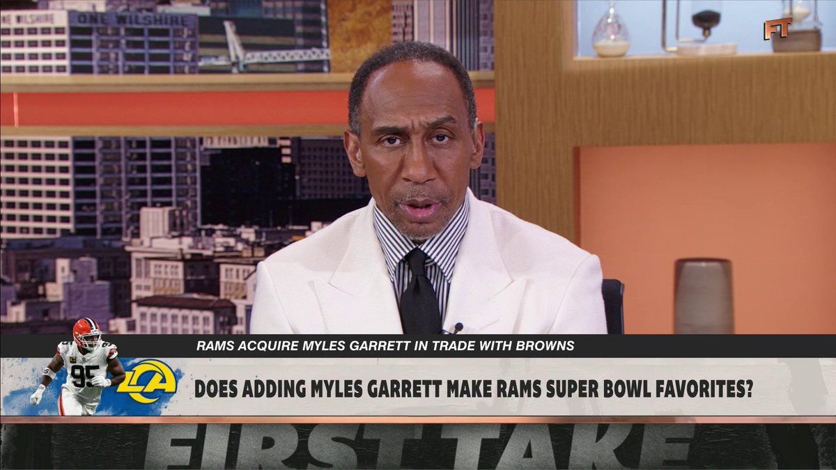 "The Rams are the Super Bowl favorites. They just won a championship." Stephen A Smith on the Rams trading for Myles Garrett 👀