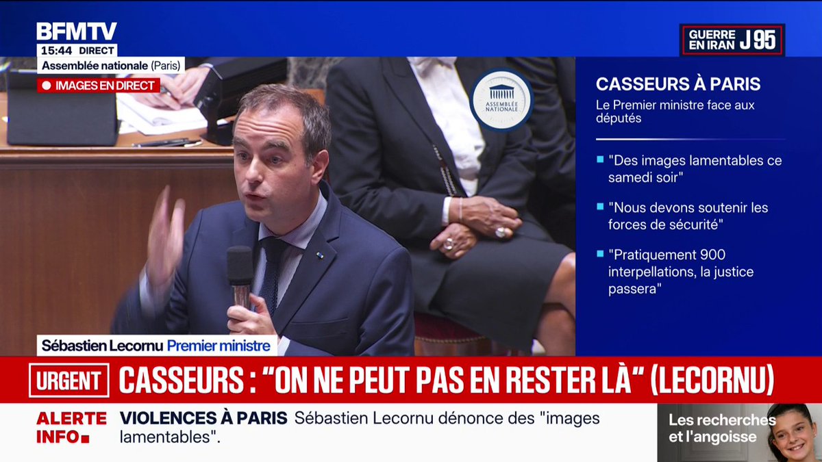 🔴🇫🇷 𝗙𝗟𝗔𝗦𝗛 𝗜𝗡𝗙𝗢 — Sébastien Lecornu ouvre la voie à ce que « les prestations sociales financent les réparations » après les violences urbaines. « La responsabilité individuelle d’un auteur d’un acte de violence doit pouvoir réparer ».