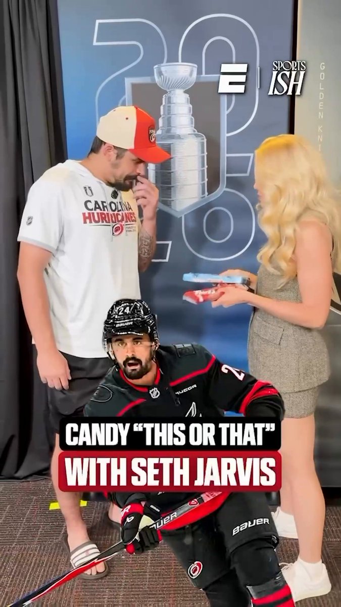 Seth Jarvis is serious about his candy 🍬😂 #StanleyCup | via Sportsish