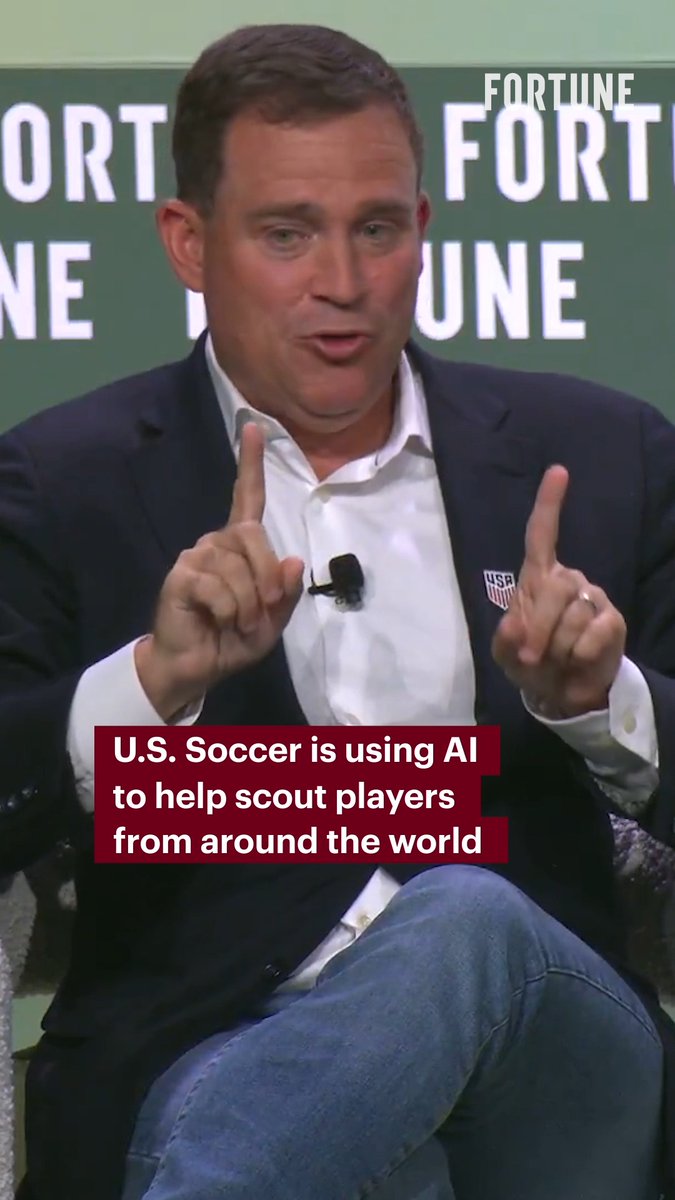 “We can actually scout every single soccer match that a U.S.-eligible player is playing anywhere in the world.” At the #FortuneCOOSummit, U.S. Soccer COO Dan Helfrich explained how AI could help identify talent globally— but there are still some things technology can't detect.