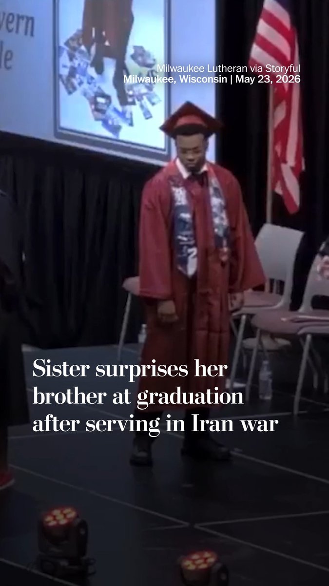 A Milwaukee Lutheran graduate was surprised during his graduation ceremony when his sister returned home from military deployment overseas and reunited with him ❤️🎉