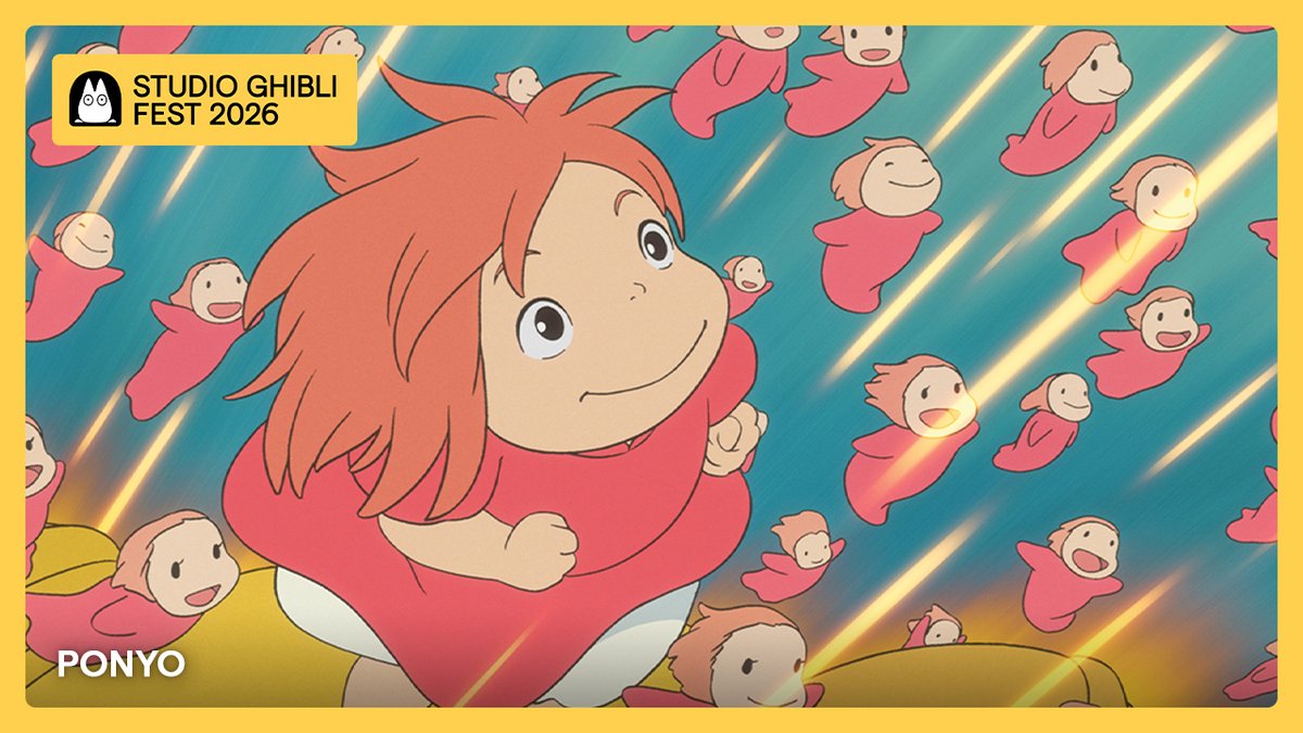 Kicking off Studio Ghibli Fest 2026, Hayao Miyazaki's nautical adventure PONYO returns to theatres June 13-17. 🐠🌊