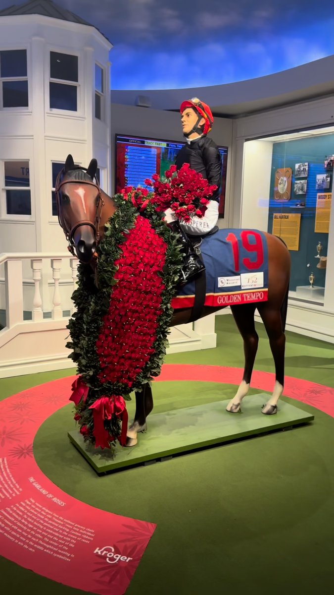 🏇 He's photo ready! 📸 It's Golden Tempo's time in the spotlight.✨ Our Winner's Circle exhibit is now updated to honor the latest Kentucky Derby champ!