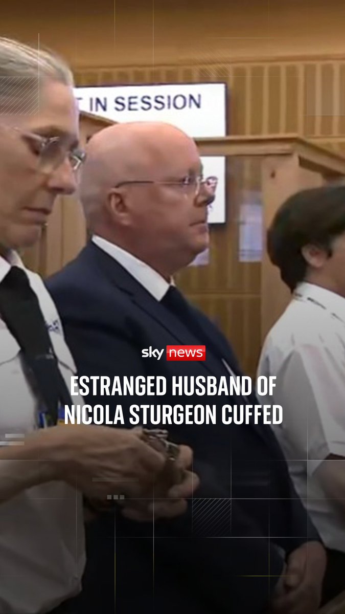 Watch the extraordinary moment cameras captured the former head of Scotland’s biggest political party Peter Murrell, Nicola Sturgeon’s estranged husband, in handcuffs in court. Sky’s Connor Gillies reports