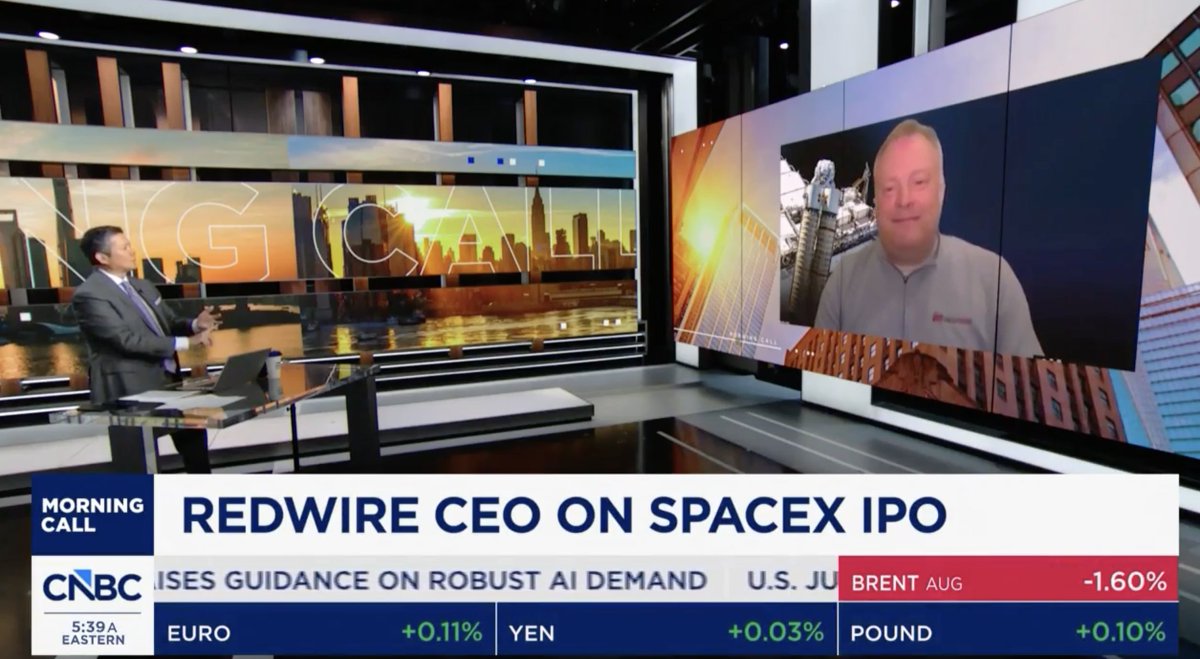 Redwire’s strong earnings momentum is fueling a powerful start to the year and CNBC's Dominic Chu invited Redwire's Chairman and CEO Peter Cannito on CNBCMorningCall to break down what’s driving it. 📺