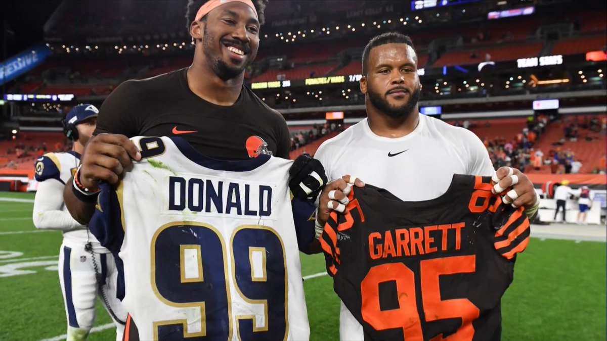 Should Aaron Donald consider coming out of retirement to team up with Myles Garrett? 🤔