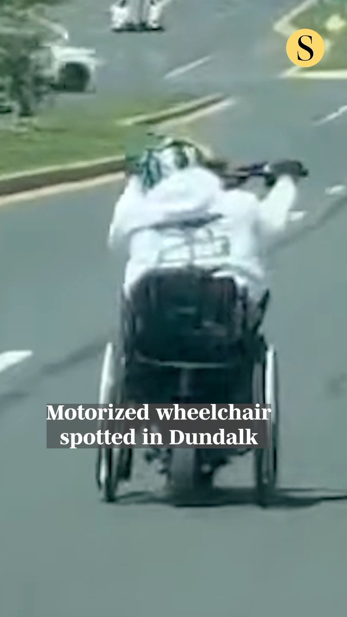 A motorized wheelchair in Dundalk? Yes, your eyes are not deceiving you. Footage captured over the weekend shows a wheelchair driving on Merritt Boulevard at the same speed as cars, prompting an incredulous response. 🎥: Kayla Morgan-Mcnall