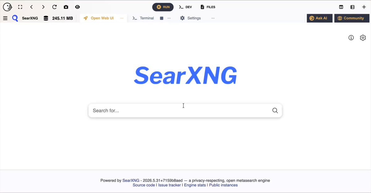 Run SearXNG on your local PC, with 1-Click Finally wrote a 1-click launcher for SearXNG: A free, private, local, programmable search engine. IMO the most important piece of the puzzle for running AI agents 100% locally. Supports ALL OS (Mac, Windows, Linux). Get it now!
