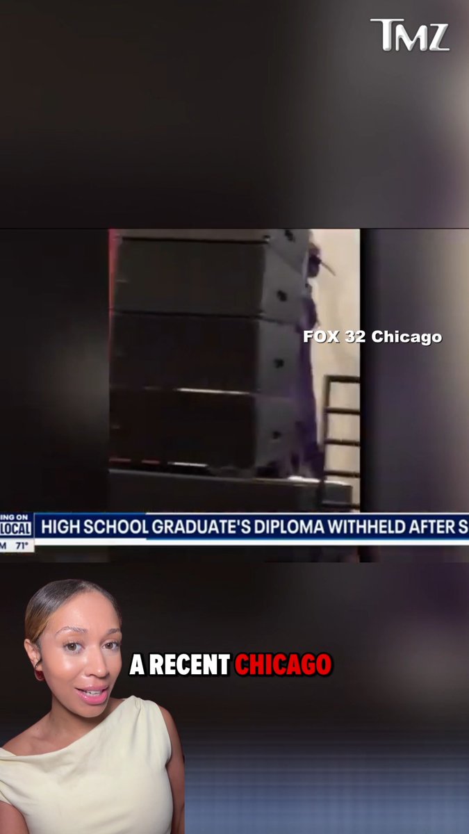 😳🎓 A Chicago high school grad is at the center of an online debate after video captured her hitting a split as she walked across the stage.