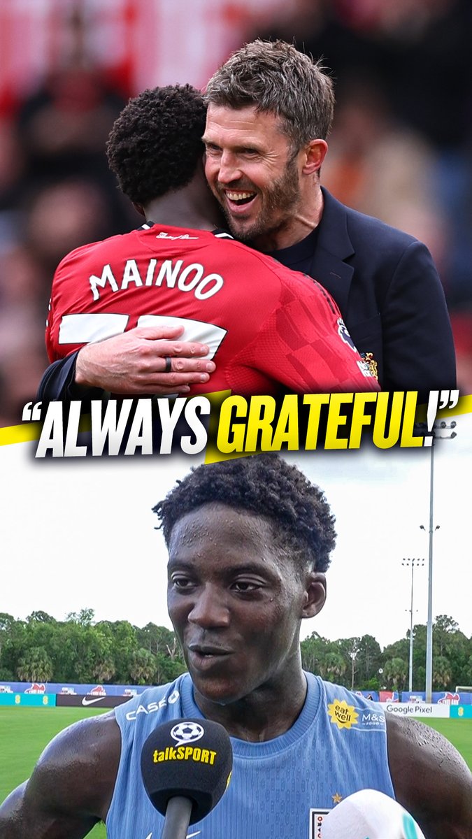 🤩 "To get the call, I was buzzing!" 🙏 "If [Carrick] hadn't put me on the pitch I would be here!" Kobbie Mainoo sends his message of thanks to #MUFC boss Michael Carrick for helping him get to the World Cup! ❤️