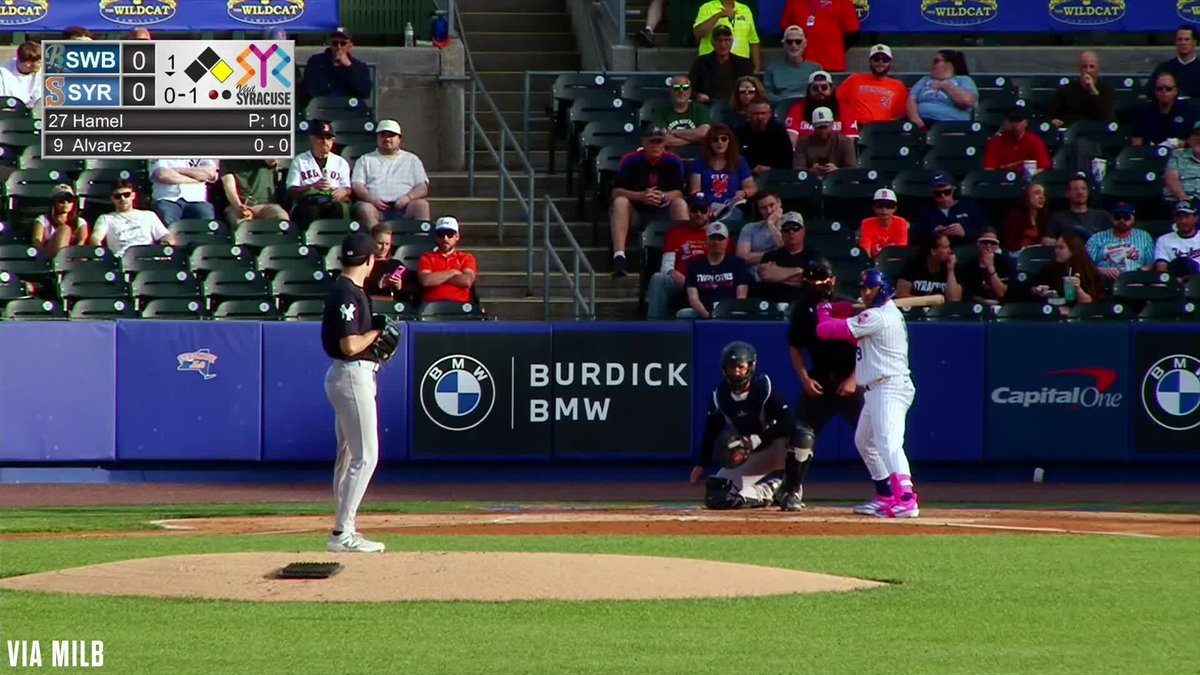 Two doubles for Francisco Alvarez the other way off of Dom Hamel to start off his rehab assignment!