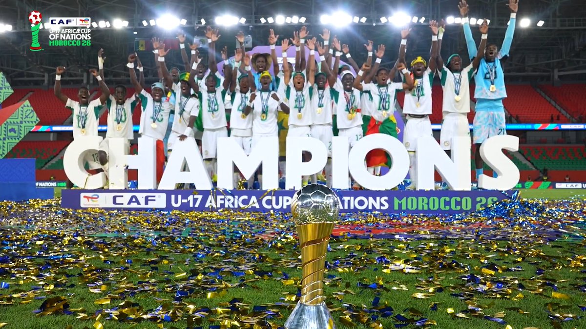 You’re in the presence of the #TotalEnergiesAFCONU17 champions. 🏆🇸🇳