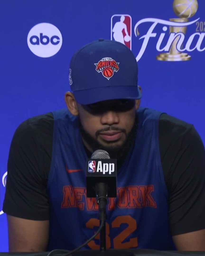 Karl-Anthony Towns was asked if playing in the NBA Finals has sunk in for him yet "I'm just focused at the task at hand, honestly"