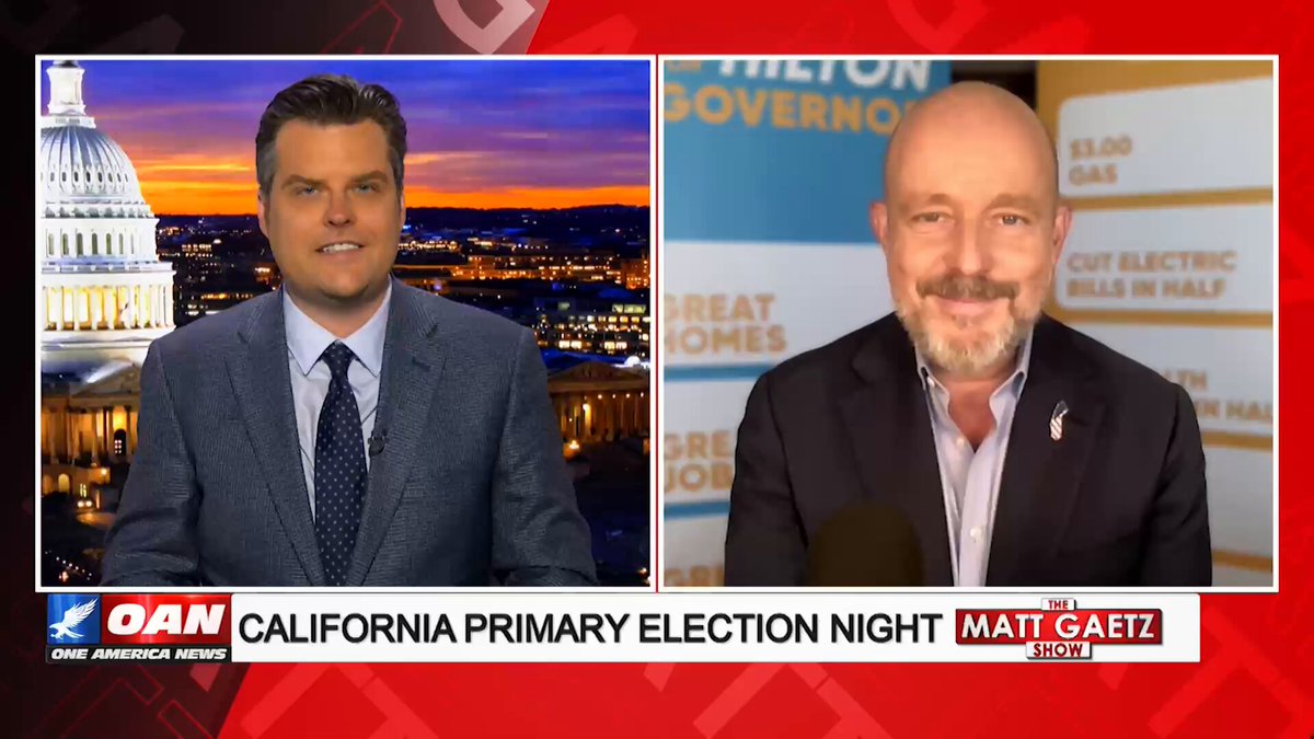 California gubernatorial candidate Steve Hilton makes his final pitch to voters, arguing he’s the only candidate offering real change in the Golden State. “A majority of Californians—56 percent think the state is headed in the wrong direction and needs change… But it’s only gonna happen if we get a Republican in the top two… there’s only one candidate that can get in the top two that represents change and that’s me.” Watch The Matt Gaetz Show on YouTube TV Today!