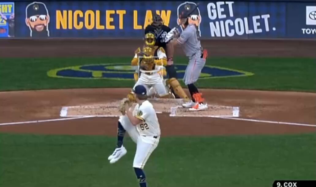 Kyle Harrison, 95mph Fastball and 83mph Slurve (sword), Overlay.