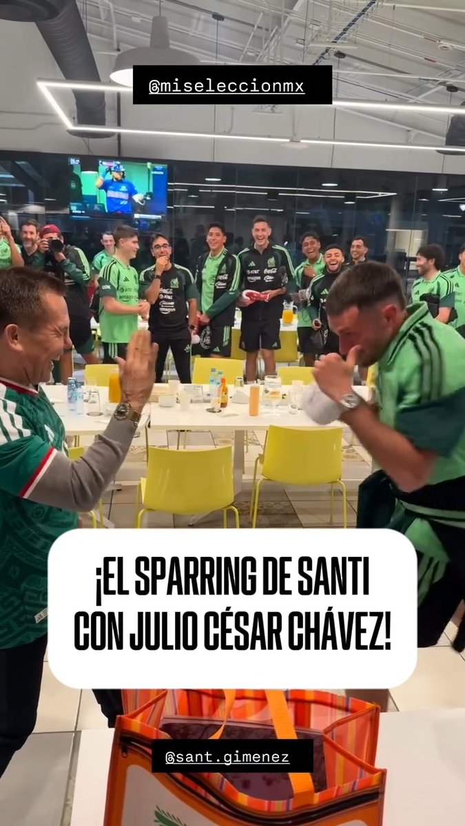 ¡HAY TIRO! ¡HAY TIRO! 💥 🥊 Santi Gimenez boxeando con la leyenda Julio César Chávez en el CAR 😎 Vía: IG/sant.gimenez