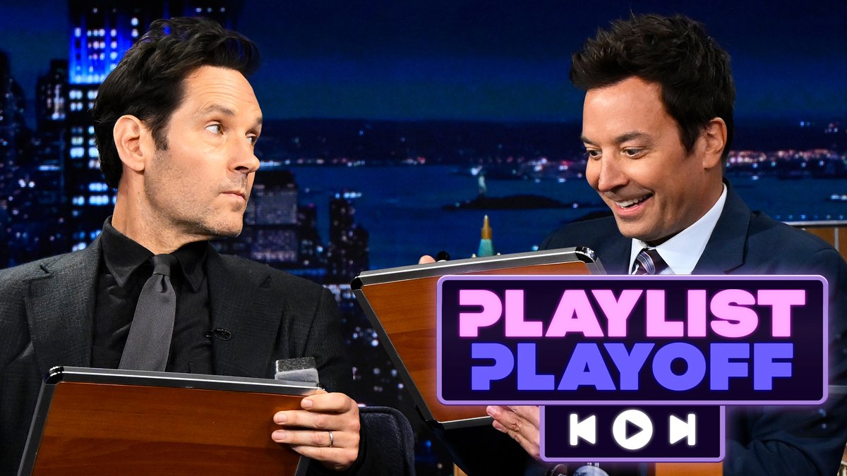 Paul Rudd & Jimmy go head-to-head to see who can pick the perfect song for different scenarios in Playlist Playoff! #FallonTonight