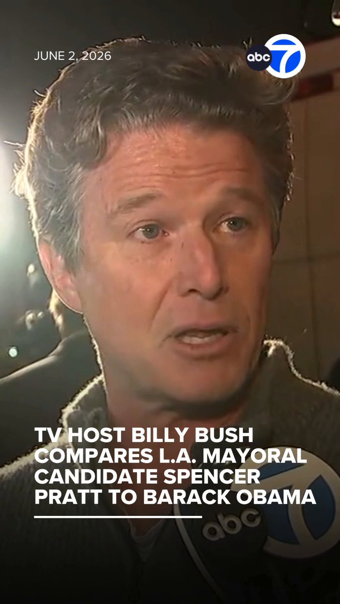 TV host Billy Bush compared Los Angeles mayoral candidate Spencer Pratt to former President Barack Obama, in an interview with ABC7 outside Pratt's Election Night celebration party. Election results show Pratt behind Mayor Karen Bass, in second place.