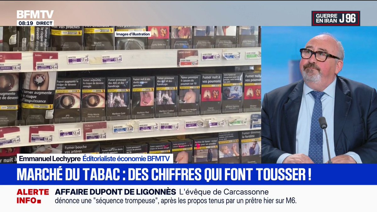 Marché du tabac: 53,6% des cigarettes consommées en France échappent au réseau légal en 2025