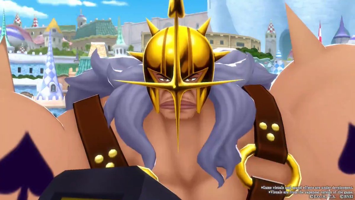 [New Character] ■Don Quixote Pirates / Supreme Officer Pica Blue Element / Defender A Defender who protects the Treasure Area with attacks from afar and shields! His Skill "Charle-Stone" creates a Spike Attack around him and all of your team's Treasure Areas! #BountyRush