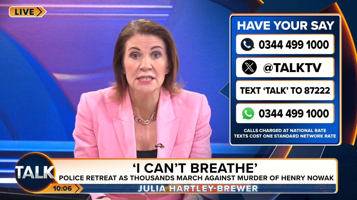 "It is the act itself, the DEATH of a YOUNG MAN" Julia Hartley-Brewer rages at Sir Keir Starmer and the police's response to the arrest and murder of Henry Nowak, saying the act itself by the police has caused the division, not people like Nigel Farage. Julia Hartley-Brewer