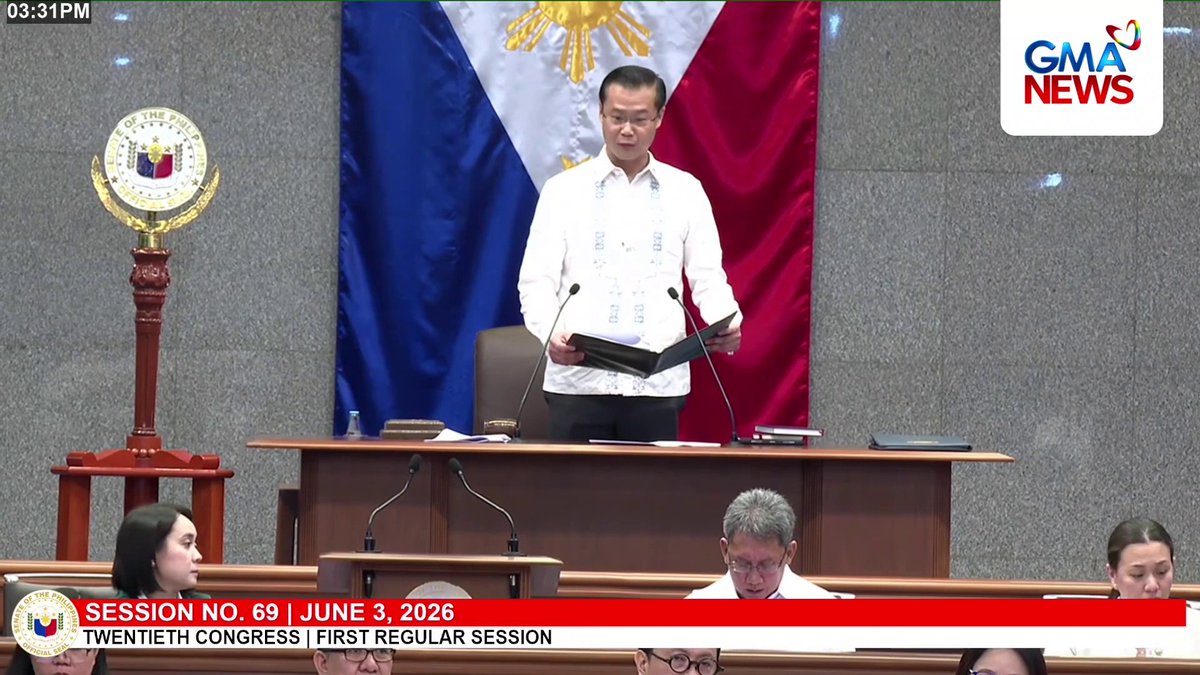 Bago i-adjourn ang sesyon, sinabi ni Senate President Pro Tempore at acting Senate Pres. Sherwin Gatchalian na napilitan umano silang mag-convene matapos hindi dumalo si Senate Pres. Alan Peter Cayetano sa mga nakatakdang sesyon noong June 1 at 2. Dagdag ni Gatchalian, “the quorum of 12 is based on majority of 22 senators over whom jurisdiction can be obtained by the Senate. This is in full accord with the ruling of the Court in Avelino v. Cuenco, that an absolute majority of 12 out of the 23 members can constitute a constitutional majority of the Senate for quorum purposes.” PANOORIN: