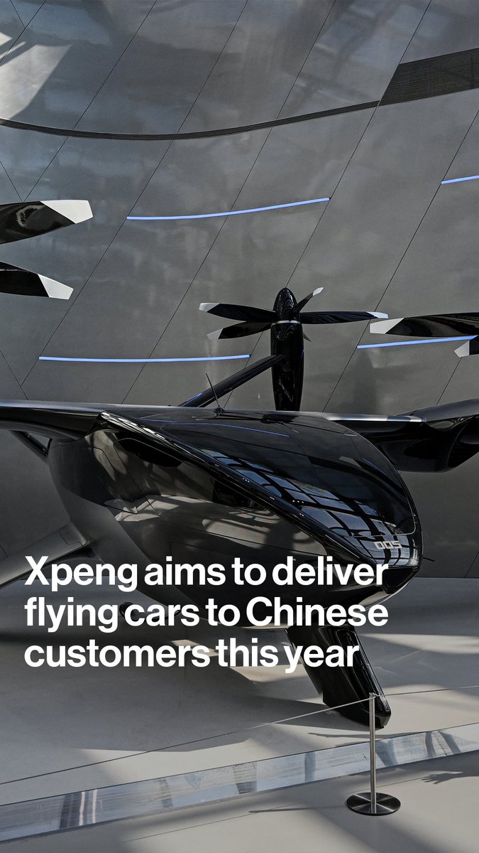 "This is the power of AI today." Xpeng President Brian Gu says the EV maker expects to deliver its first flying cars to customers in China by the end of 2026