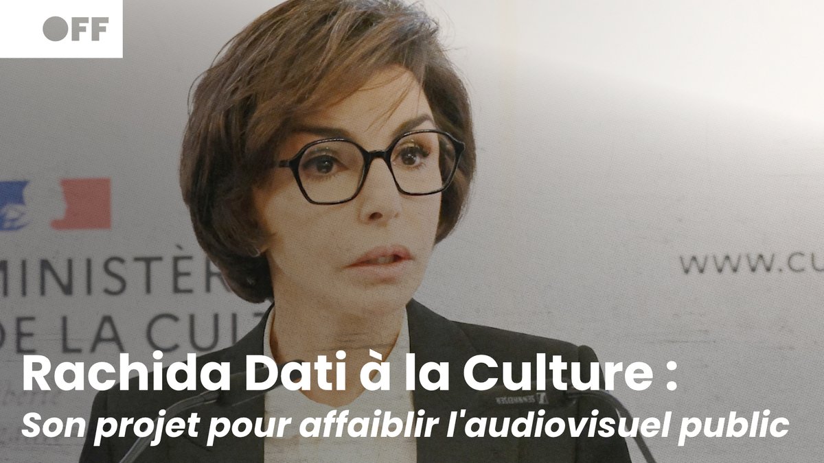 "Je n'ai pas peur de vous, ma pauvre fille !" Nommée ministre de la Culture en 2024, Rachida Dati va tenter d'affaiblir l'audiovisuel public avec un projet de holding unique. Une réforme visant à décimer le budget du service public ? 🎬 « macron·tv » ➡️