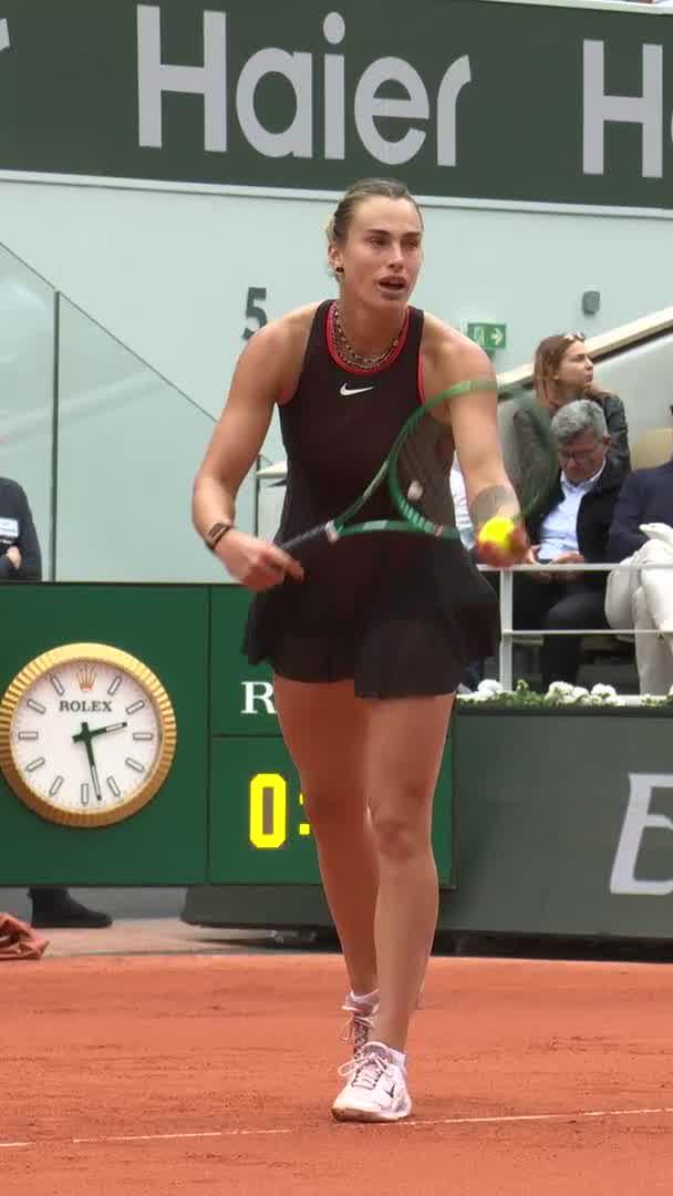 Power down the line and hustle to the net for Aryna Sabalenka 💪 #RolandGarros