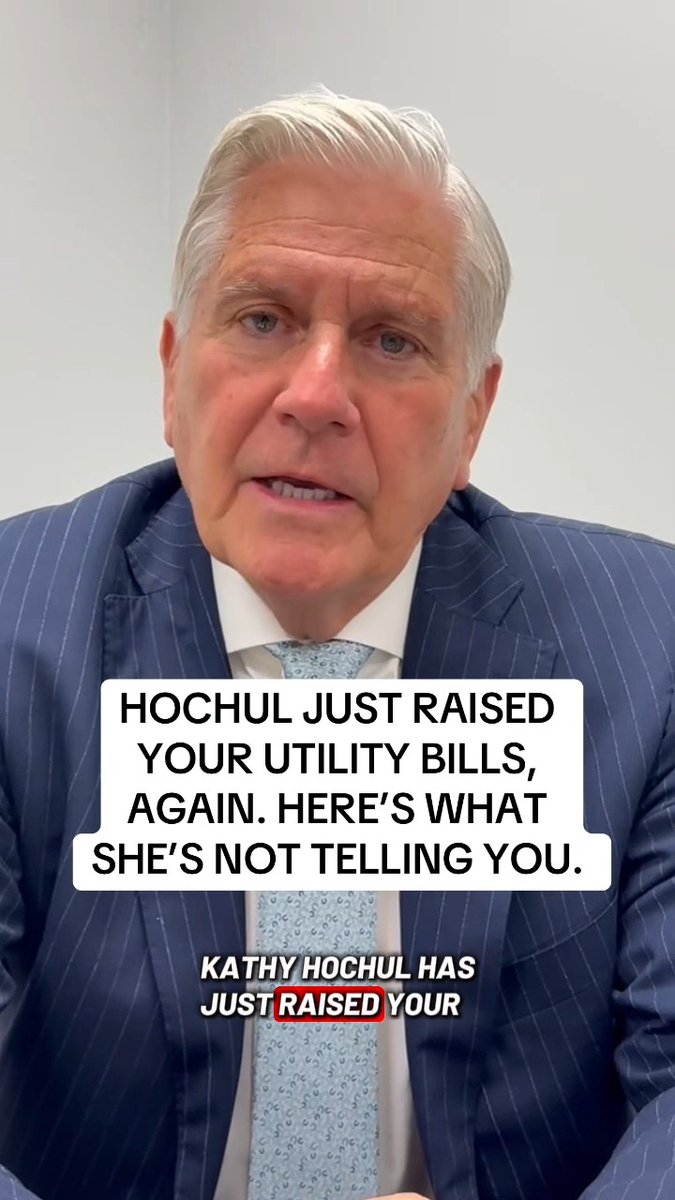 Hochul has now hiked your utility bills 48 times, and only 30% of what you pay actually goes to energy. The rest is taxes, fees, and her green energy scam. We will cut your utility bills in half on Day 1.