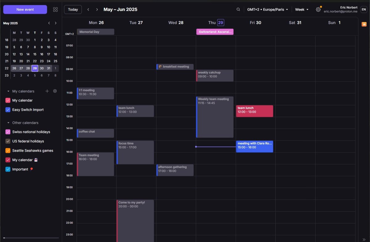 Did you know you can add public holiday calendars to Proton Calendar? Just in time to plan those summer getaways. ☀️📅