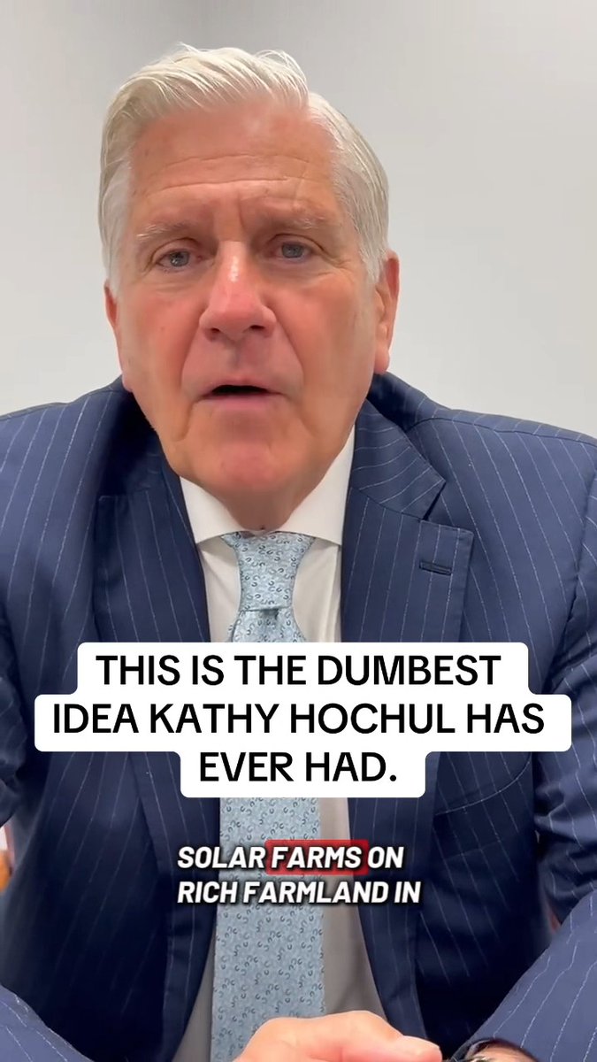 Kathy Hochul is destroying New York's farmland by covering it in solar panels. This is the same farmland that’s buried in snow half the year. It’s insanity, and I won’t stand for it.