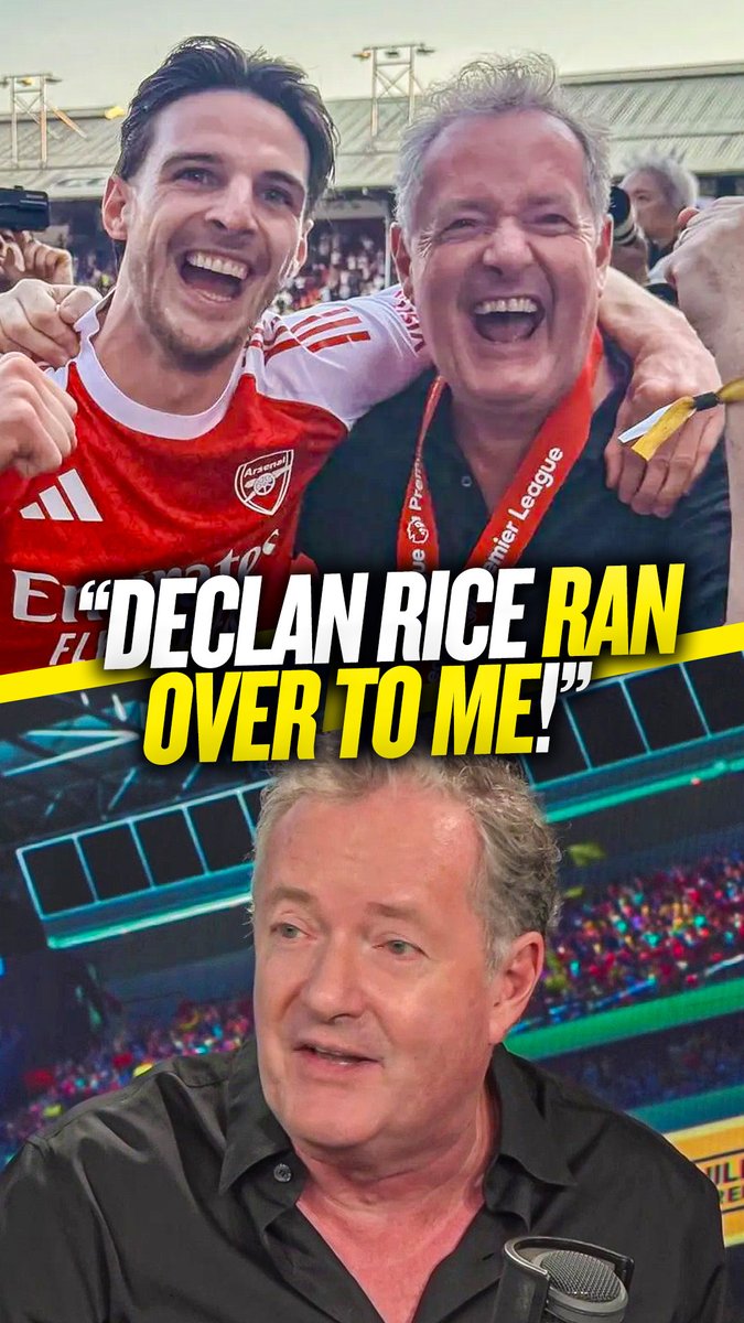 🤩 "The tickets were a lot of money but they were available to anyone!" 🏅 "Declan Rice ran over, put his winners medal over my neck and said 'We did it mate!'" @PiersMorgan reveals how he ended up on the pitch during #AFC's Premier League title celebrations! 👀