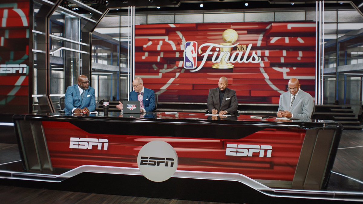 For the first time, the Inside the NBA crew will serve as the official NBA Finals pregame, halftime and postgame show 🍿 Coverage begins at 7 PM ET on ESPN 🏆