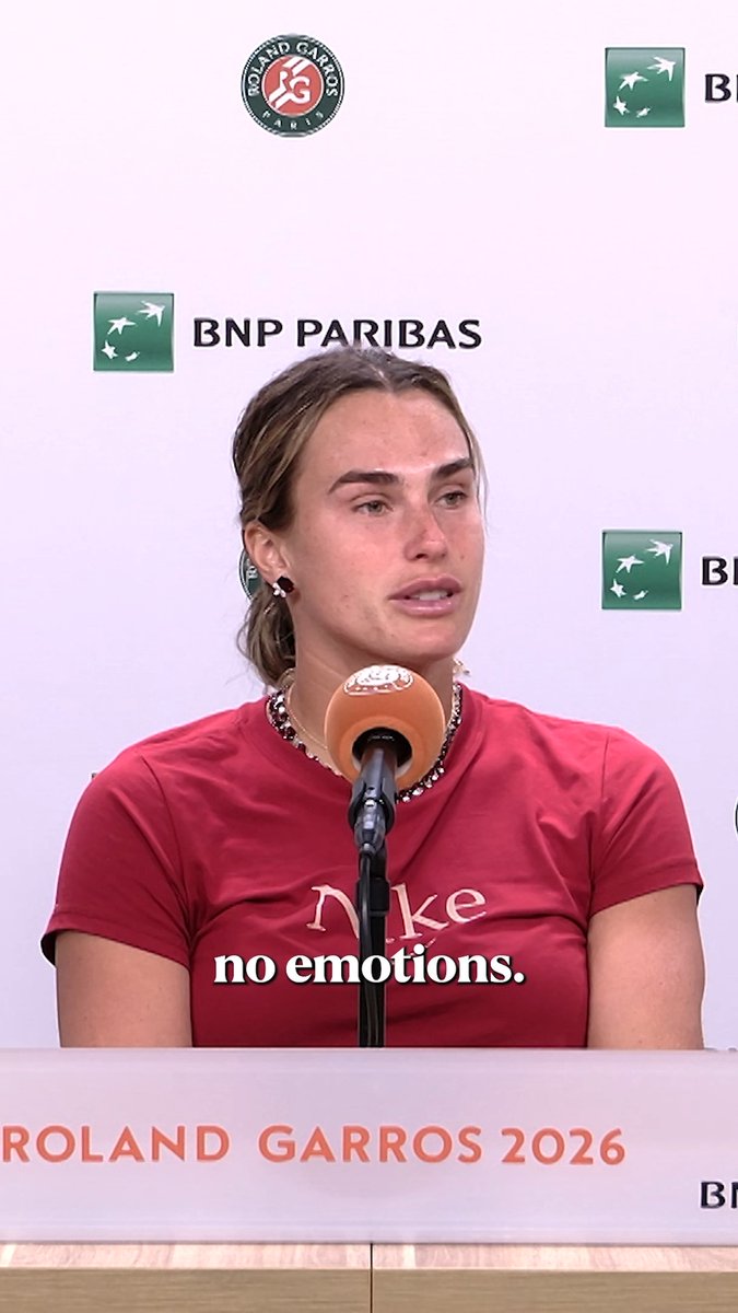 Raw emotion from Sabalenka 💔 Aryna Sabalenka opens up on her emotions after defeat, saying she hopes to reset mentally over the next few days 🎙️