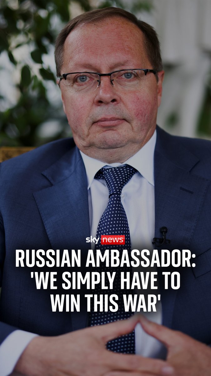 "We simply have to win this war." Russian ambassador Andrey Kelin tells me the cost of Russia’s war in #ukraine in an exclusive interview. He said relations with the UK cannot be rebuilt under the current Labour government. Watch our full exchange 🔽 #russia #ukrainewar